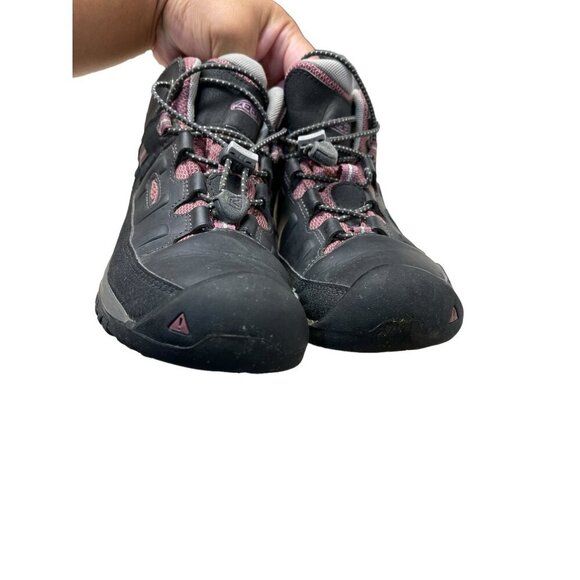 KEEN Targhee Mid Waterproof Hiking Boots 1020131 Youth Size 5 Raven Tulipwood - Picture 9 of 11